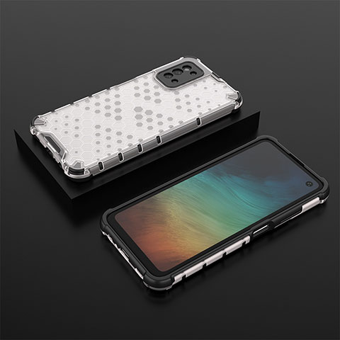 Samsung Galaxy F52 5G用360度 フルカバー ハイブリットバンパーケース クリア透明 プラスチック カバー AM2 サムスン ホワイト