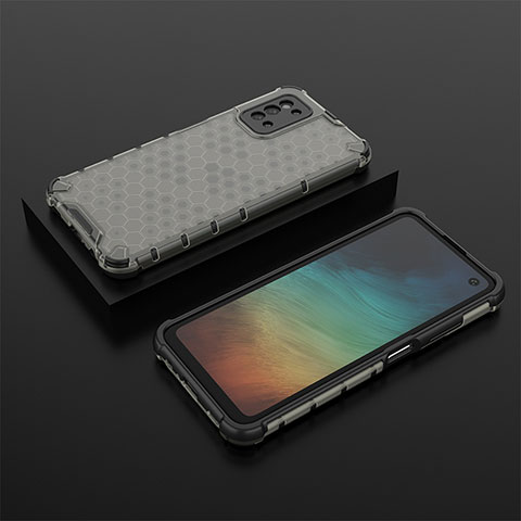 Samsung Galaxy F52 5G用360度 フルカバー ハイブリットバンパーケース クリア透明 プラスチック カバー AM2 サムスン ブラック