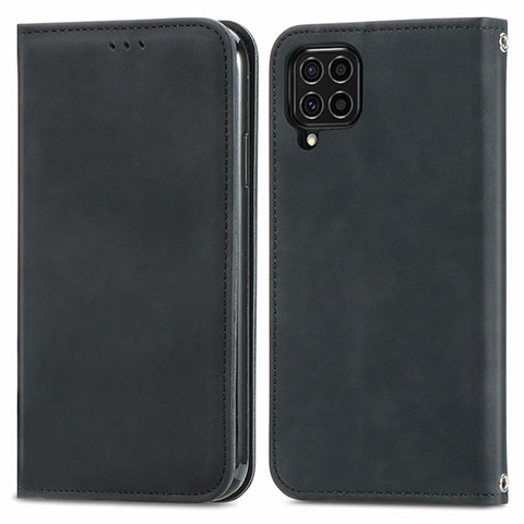 Samsung Galaxy F62 5G用手帳型 レザーケース スタンド カバー S04D サムスン ブラック