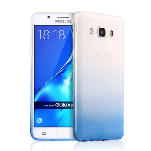 Samsung Galaxy J5 (2016) J510FN J5108用極薄ソフトケース グラデーション 勾配色 クリア透明 サムスン ネイビー