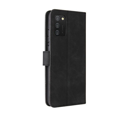 Samsung Galaxy M02s用手帳型 レザーケース スタンド カバー L05Z サムスン ブラック