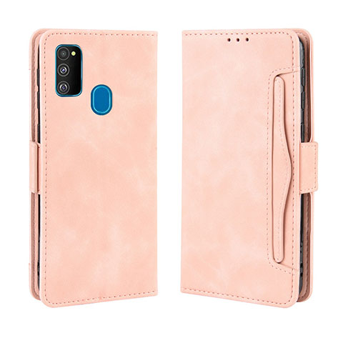 Samsung Galaxy M21用手帳型 レザーケース スタンド カバー BY3 サムスン ピンク