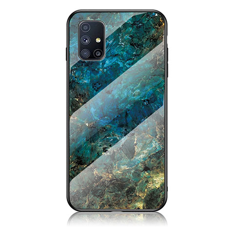 Samsung Galaxy M31s用ハイブリットバンパーケース プラスチック パターン 鏡面 カバー サムスン ネイビー