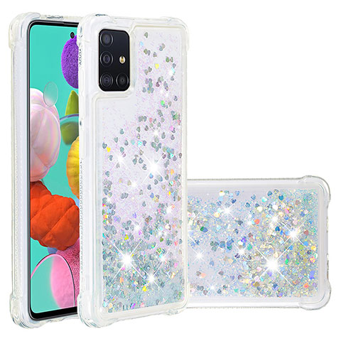 Samsung Galaxy M40S用シリコンケース ソフトタッチラバー ブリンブリン カバー S01 サムスン シルバー