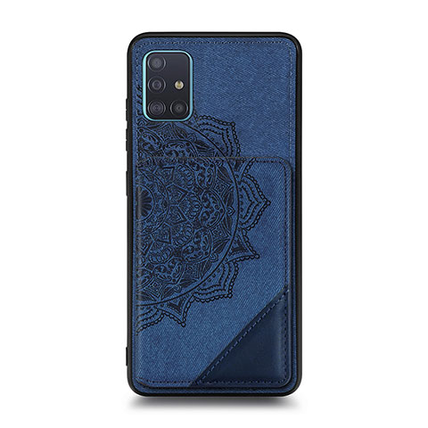 Samsung Galaxy M40S用極薄ソフトケース シリコンケース 耐衝撃 全面保護 マグネット式 バンパー S03D サムスン ネイビー