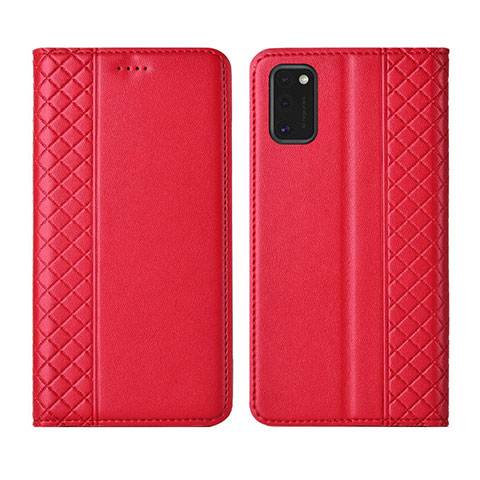 Samsung Galaxy M51用手帳型 レザーケース スタンド カバー サムスン レッド