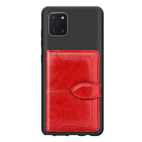 Samsung Galaxy Note 10 Lite用極薄ソフトケース シリコンケース 耐衝撃 全面保護 マグネット式 バンパー S01D サムスン レッド