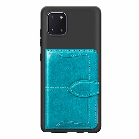 Samsung Galaxy Note 10 Lite用極薄ソフトケース シリコンケース 耐衝撃 全面保護 マグネット式 バンパー S01D サムスン シアン