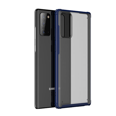Samsung Galaxy Note 20 Plus 5G用ハイブリットバンパーケース クリア透明 プラスチック 鏡面 カバー サムスン ネイビー