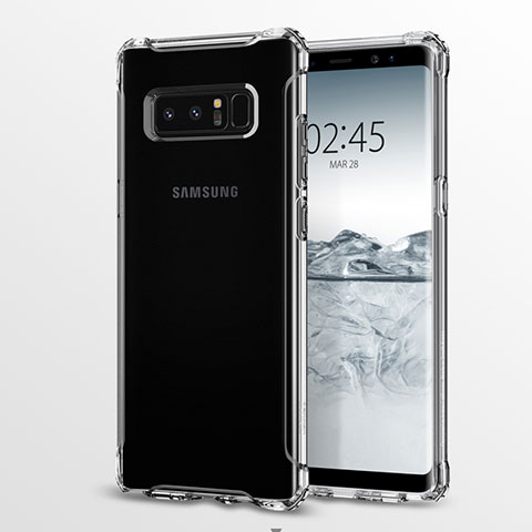 Samsung Galaxy Note 8用極薄ソフトケース シリコンケース 耐衝撃 全面保護 クリア透明 R03 サムスン クリア