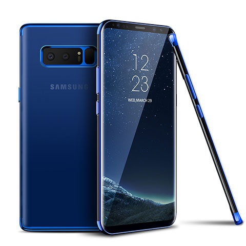 Samsung Galaxy Note 8 Duos N950F用極薄ソフトケース シリコンケース 耐衝撃 全面保護 クリア透明 T06 サムスン ネイビー