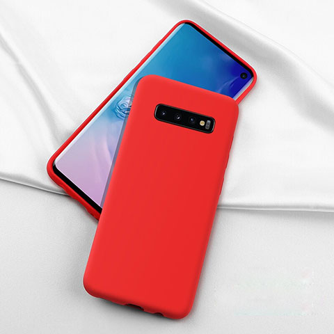 Samsung Galaxy S10 5G用360度 フルカバー極薄ソフトケース シリコンケース 耐衝撃 全面保護 バンパー C04 サムスン レッド