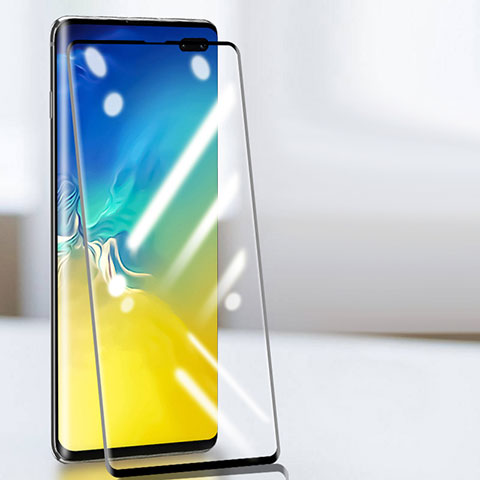 Samsung Galaxy S10 5G SM-G977B用強化ガラス フル液晶保護フィルム F03 サムスン ブラック