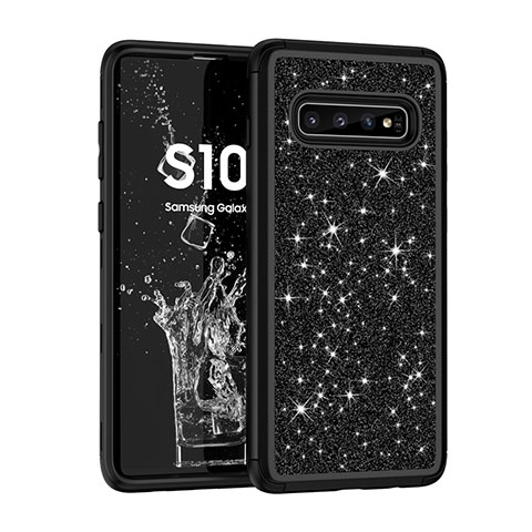 Samsung Galaxy S10用ハイブリットバンパーケース ブリンブリン カバー 前面と背面 360度 フル サムスン ブラック