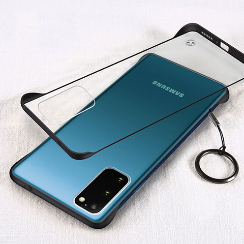 Samsung Galaxy S20用ハードカバー クリスタル クリア透明 S02 サムスン ブラック