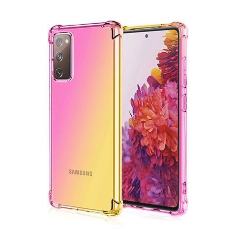 Samsung Galaxy S20 FE 4G用極薄ソフトケース グラデーション 勾配色 クリア透明 G01 サムスン ピンク