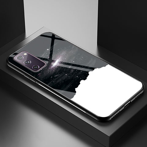 Samsung Galaxy S20 FE 5G用ハイブリットバンパーケース プラスチック パターン 鏡面 カバー LS1 サムスン ブラック
