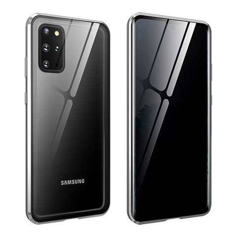 Samsung Galaxy S20 Plus用ケース 高級感 手触り良い アルミメタル 製の金属製 360度 フルカバーバンパー 鏡面 カバー LK2 サムスン シルバー