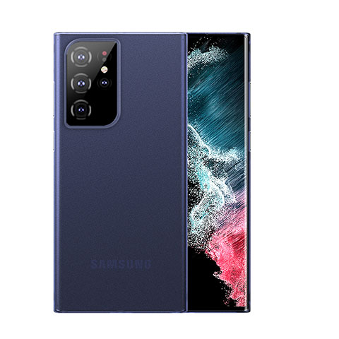 Samsung Galaxy S21 Ultra 5G用極薄ケース クリア透明 プラスチック 質感もマットU03 サムスン ネイビー