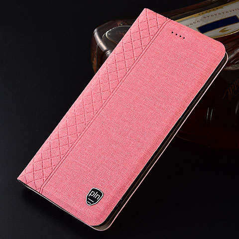 Samsung Galaxy S22 5G用手帳型 布 スタンド H13P サムスン ピンク