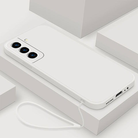 Samsung Galaxy S22 Plus 5G用360度 フルカバー極薄ソフトケース シリコンケース 耐衝撃 全面保護 バンパー S02 サムスン ホワイト