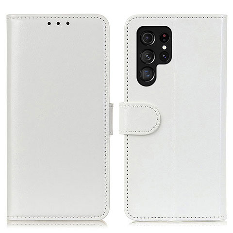 Samsung Galaxy S22 Ultra 5G用手帳型 レザーケース スタンド カバー M07L サムスン ホワイト
