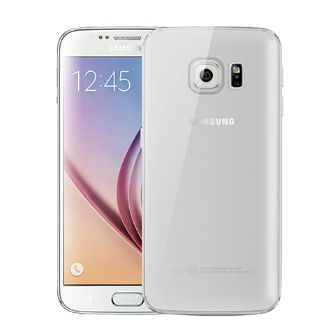 Samsung Galaxy S6 Duos SM-G920F G9200用極薄ソフトケース シリコンケース 耐衝撃 全面保護 クリア透明 H01 サムスン グレー