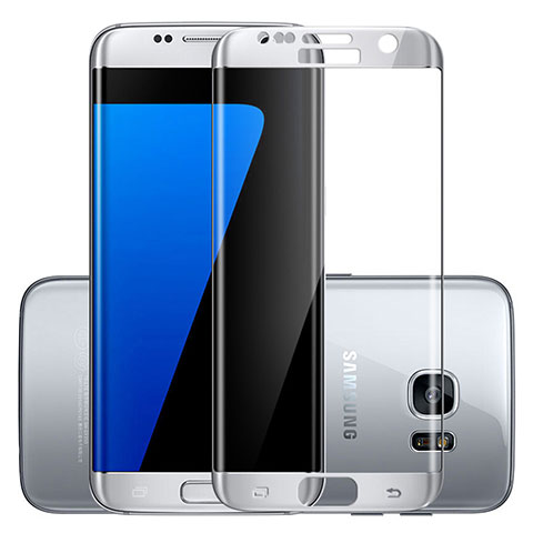 Samsung Galaxy S7 Edge G935F用強化ガラス フル液晶保護フィルム F03 サムスン シルバー