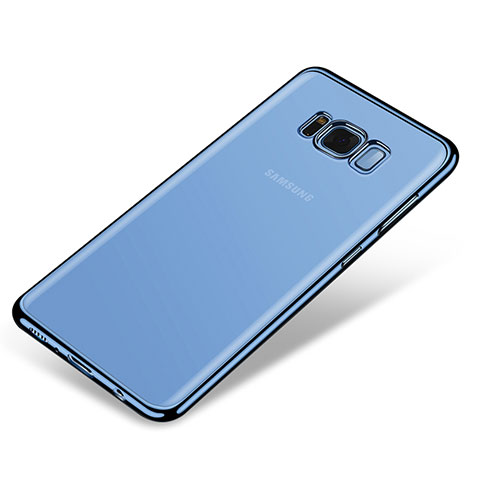 Samsung Galaxy S8用極薄ソフトケース シリコンケース 耐衝撃 全面保護 クリア透明 H03 サムスン ネイビー