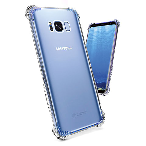 Samsung Galaxy S8用極薄ソフトケース シリコンケース 耐衝撃 全面保護 クリア透明 T19 サムスン クリア