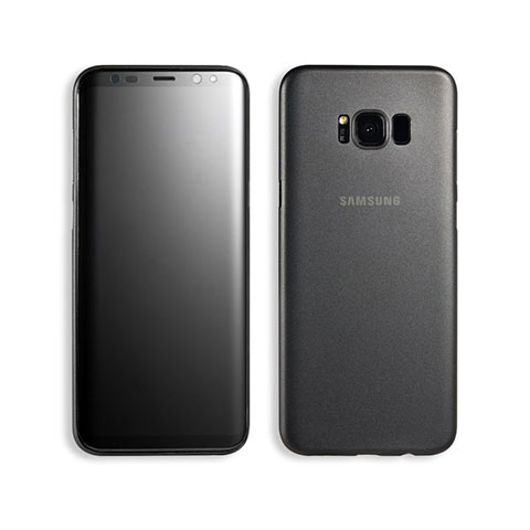 Samsung Galaxy S8用極薄ケース クリア透明 プラスチック T02 サムスン ブラック