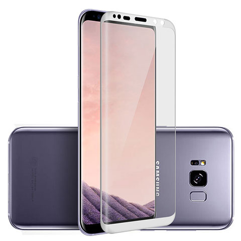 Samsung Galaxy S8用強化ガラス フル液晶保護フィルム F06 サムスン ホワイト