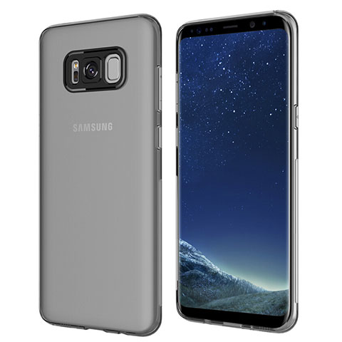 Samsung Galaxy S8 Plus用極薄ソフトケース シリコンケース 耐衝撃 全面保護 クリア透明 T15 サムスン ブラック