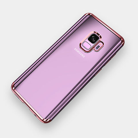 Samsung Galaxy S9用極薄ソフトケース シリコンケース 耐衝撃 全面保護 クリア透明 H04 サムスン ローズゴールド