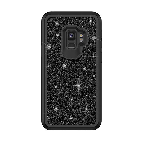 Samsung Galaxy S9用ハイブリットバンパーケース ブリンブリン カバー 前面と背面 360度 フル サムスン ブラック