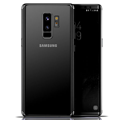 Samsung Galaxy S9 Plus用極薄ソフトケース シリコンケース 耐衝撃 全面保護 クリア透明 T06 サムスン ブラック