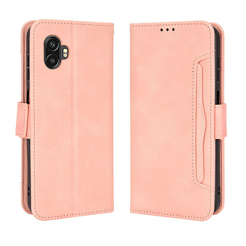 Samsung Galaxy XCover 6 Pro 5G用手帳型 レザーケース スタンド カバー BY3 サムスン ピンク