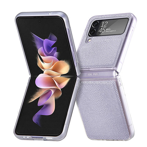 Samsung Galaxy Z Flip4 5G用ハードケース プラスチック 質感もマット カバー L04 サムスン ラベンダー