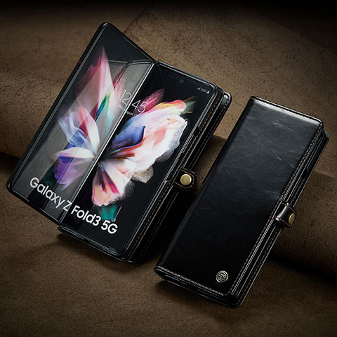 Samsung Galaxy Z Fold4 5G用手帳型 レザーケース スタンド カバー CS3 サムスン ブラック