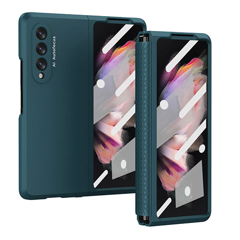 Samsung Galaxy Z Fold4 5G用ハードケース プラスチック 質感もマット カバー R02 サムスン グリーン