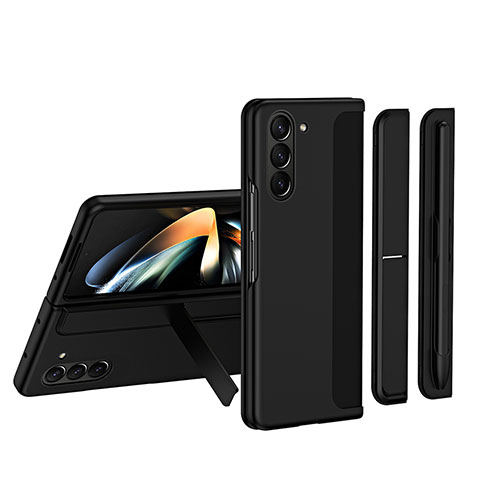 Samsung Galaxy Z Fold5 5G用ハードケース プラスチック 質感もマット 前面と背面 360度 フルカバー QH1 サムスン ブラック