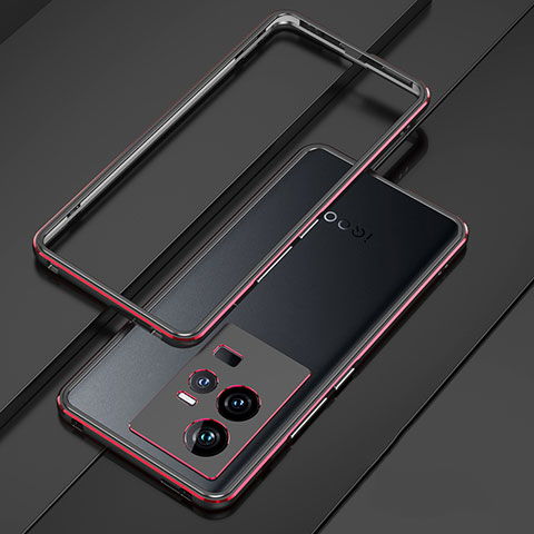 Vivo iQOO 11 Pro 5G用ケース 高級感 手触り良い アルミメタル 製の金属製 バンパー カバー Vivo レッド・ブラック