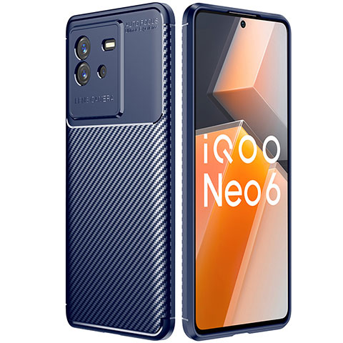 Vivo iQOO Neo6 5G用シリコンケース ソフトタッチラバー ツイル カバー S01 Vivo ネイビー