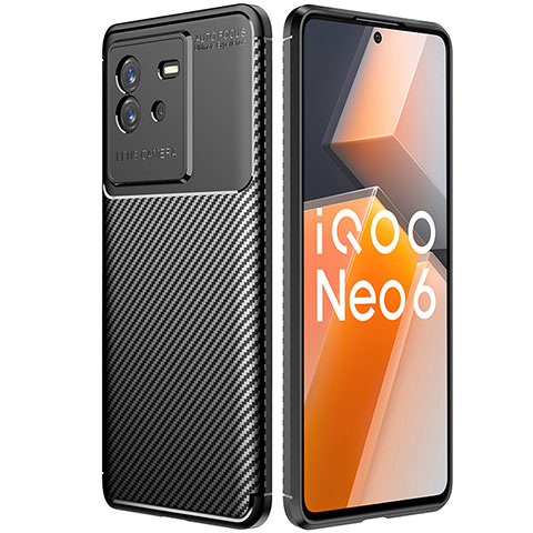 Vivo iQOO Neo6 SE 5G用シリコンケース ソフトタッチラバー ツイル カバー S01 Vivo ブラック