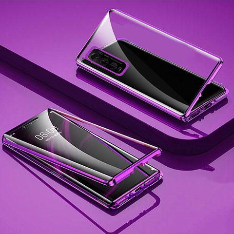 Vivo iQOO U1用ケース 高級感 手触り良い アルミメタル 製の金属製 360度 フルカバーバンパー 鏡面 カバー Vivo パープル