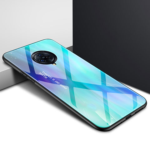 Vivo Nex 3S用ハイブリットバンパーケース プラスチック 鏡面 カバー Vivo シアン