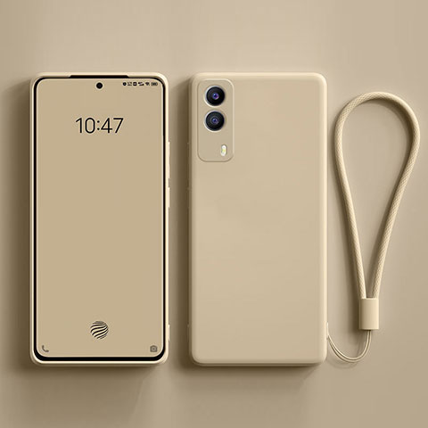 Vivo T1x 5G用360度 フルカバー極薄ソフトケース シリコンケース 耐衝撃 全面保護 バンパー YK2 Vivo カーキ色