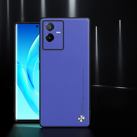 Vivo T2x 5G用ケース 高級感 手触り良いレザー柄 S03 Vivo ラベンダー