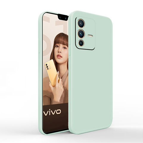 Vivo V23 Pro 5G用360度 フルカバー極薄ソフトケース シリコンケース 耐衝撃 全面保護 バンパー YK4 Vivo ライトグリーン