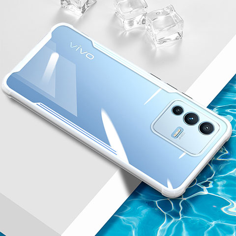 Vivo V23 Pro 5G用極薄ソフトケース シリコンケース 耐衝撃 全面保護 クリア透明 BH1 Vivo ホワイト